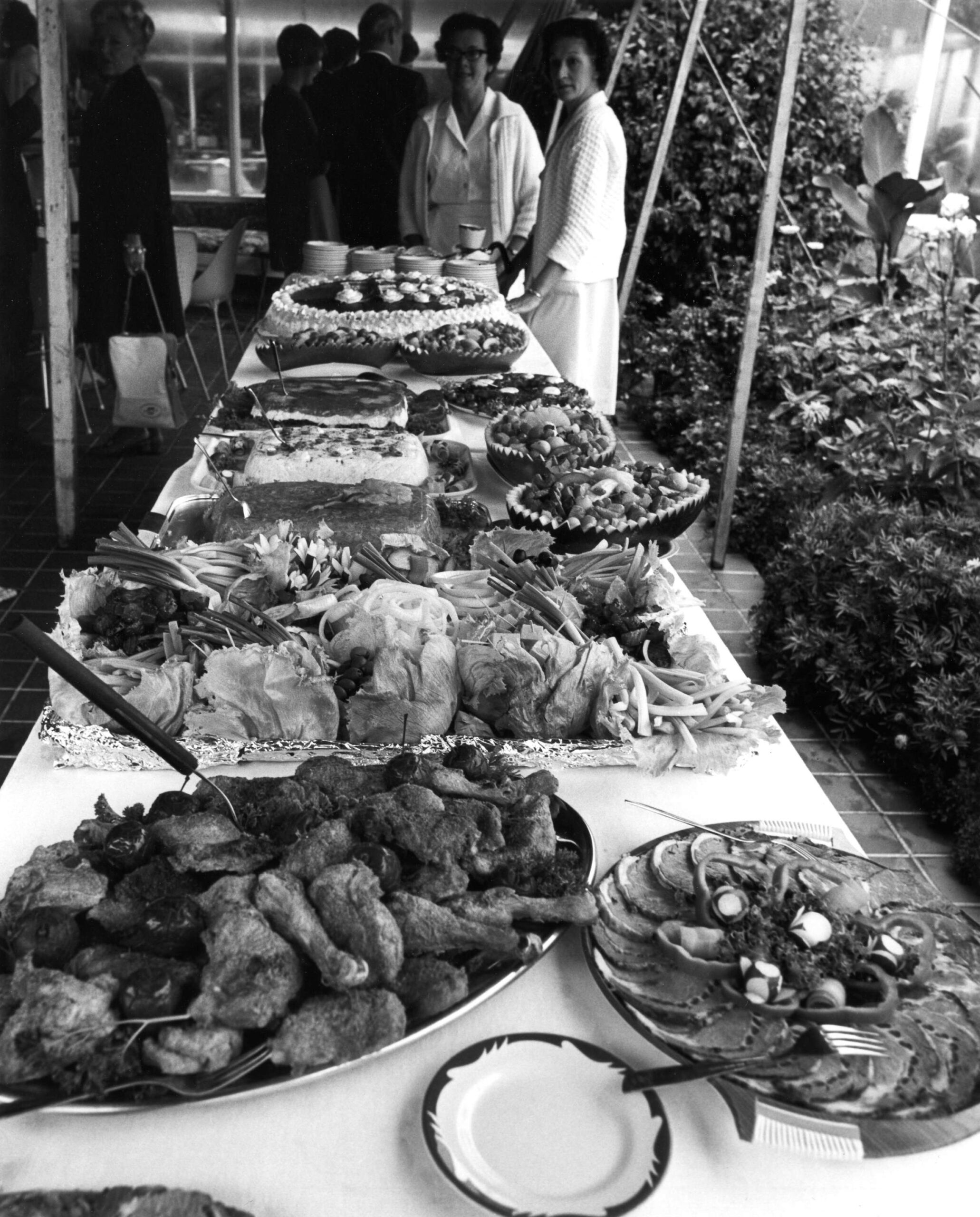 Spread of food at Miss P.N.E. Welcome Banquet, 1968. Reference code: AM281-S8-: CVA 180-4724