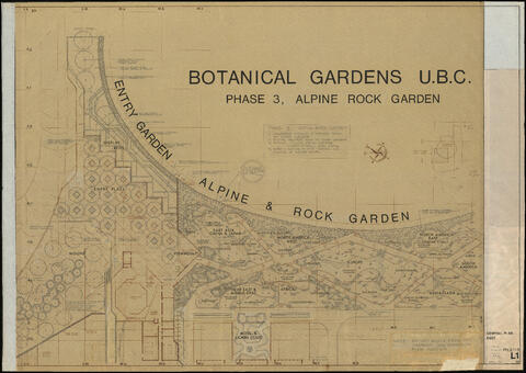 University of British Columbia Botanical gardens, Phase 3 Alpine Rock Garden, General Plan – East, 1973. Reference Code: AM1194-S7-F0209 : 1993-060.0538