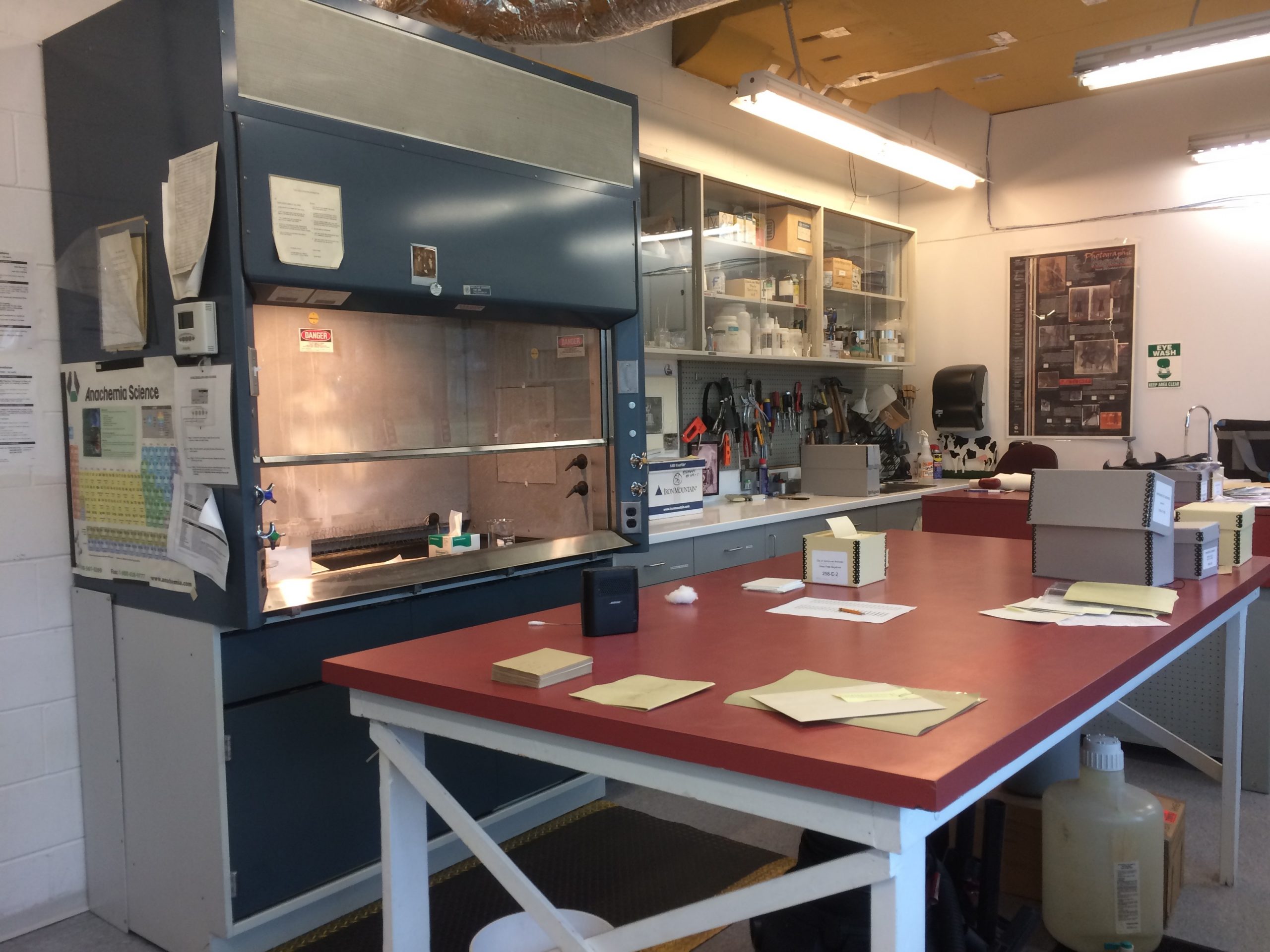 The Conservation Lab at the Archives. Photo by Bronwyn Smyth