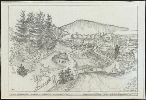 Sketch of Centennial Park, Prince Rupert, 1971: AM1194-S7. Reference Code: 1993-060.3755